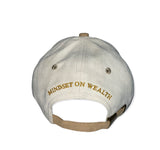 2 toned cream Suede Baseball Cap